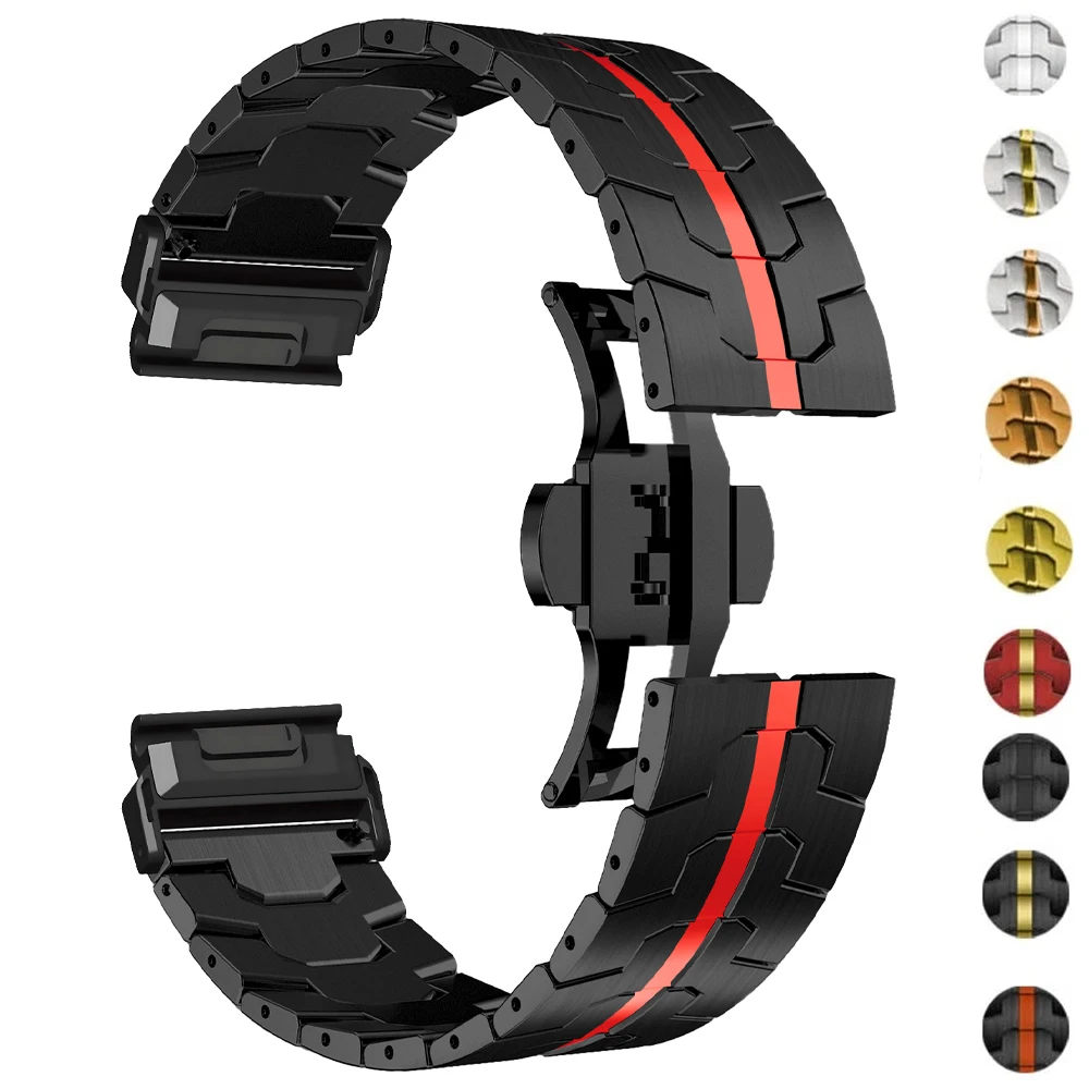 26mm 22mm Strap for Garmin Watch Band Fenix 5/5X/5XPlus/6/6X/6XPro/7x Stainless Steel Bracelet Forerunner 945 Quick Fit Correa