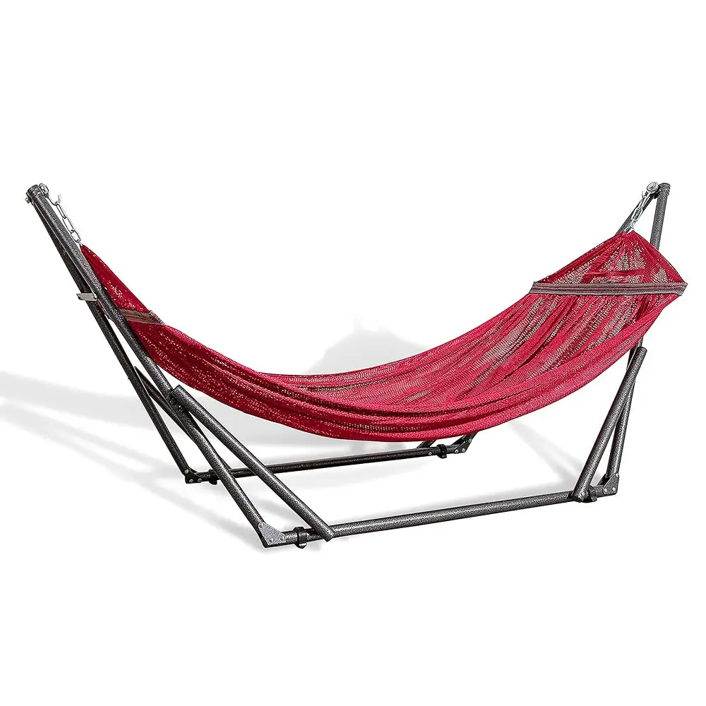 

Hammo With Collapsible Steel Stand 450 Lbs Acity & Carrying Case, Portable & Adjustable, Perfect For Camping Beach Summer