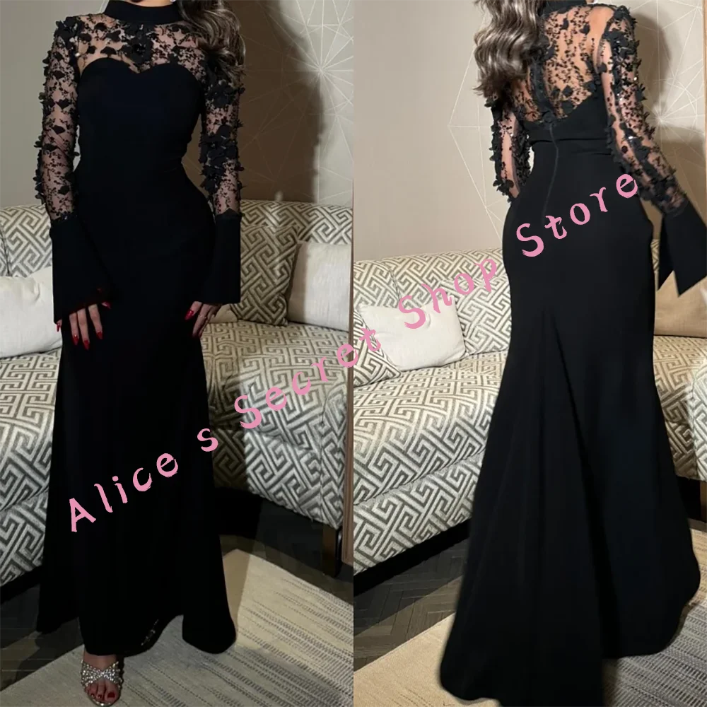 

Elegant High Appliquins Satin Lace Mermaid Formal Evening Dresses Birthday Party Prom Gowns Customized