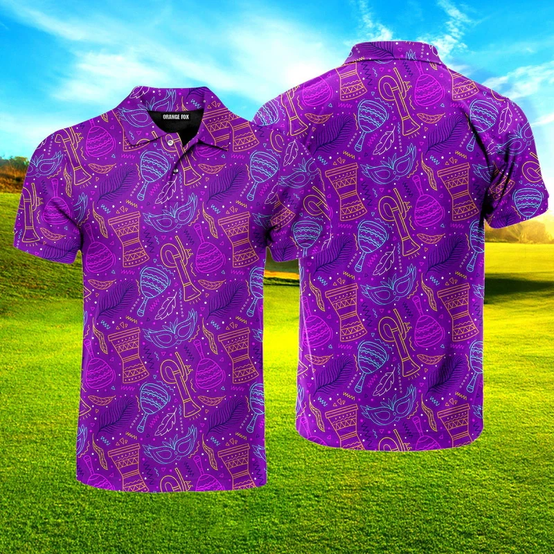

Mardi Gras Men Polo Shirt 3d Print Carnival Mask Pattern Short Sleeve Golf Shirts Unisex Casual Festival POLO Shirt Women Tops
