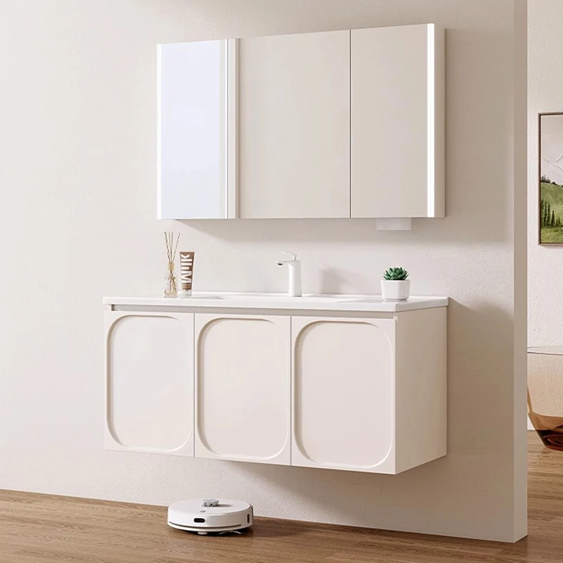 

Mirror Storage Bathroom Cabinet Floating Modern Minimalist Vanity Bathroom Cabinet Organizer Sink Mobiletto Bagno Home Furniture