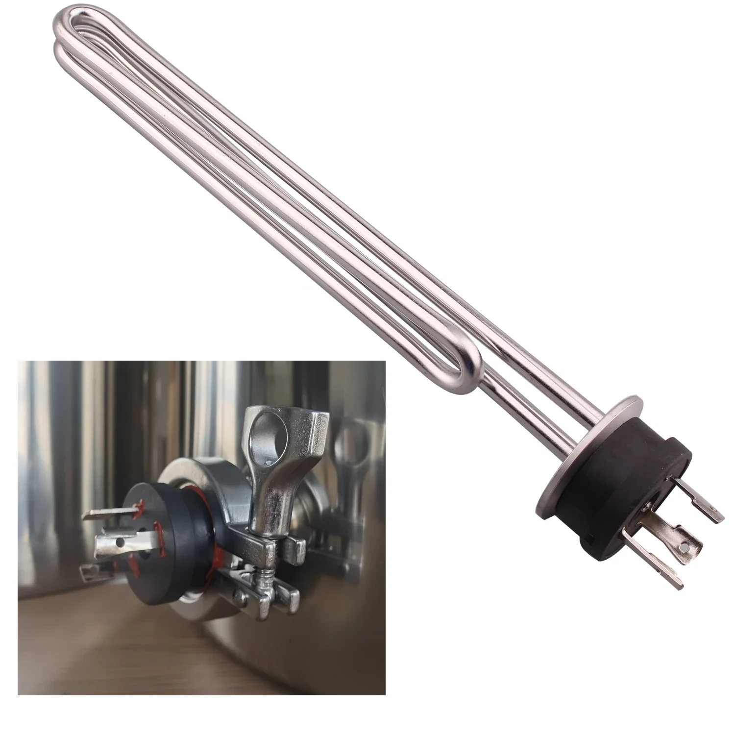 1.5 inches Tri clamp Integrated Electric Heater Brewing 2500w 3500w 4500w 5500w with L6-30P Twist Lock Plug Heating Element 240v