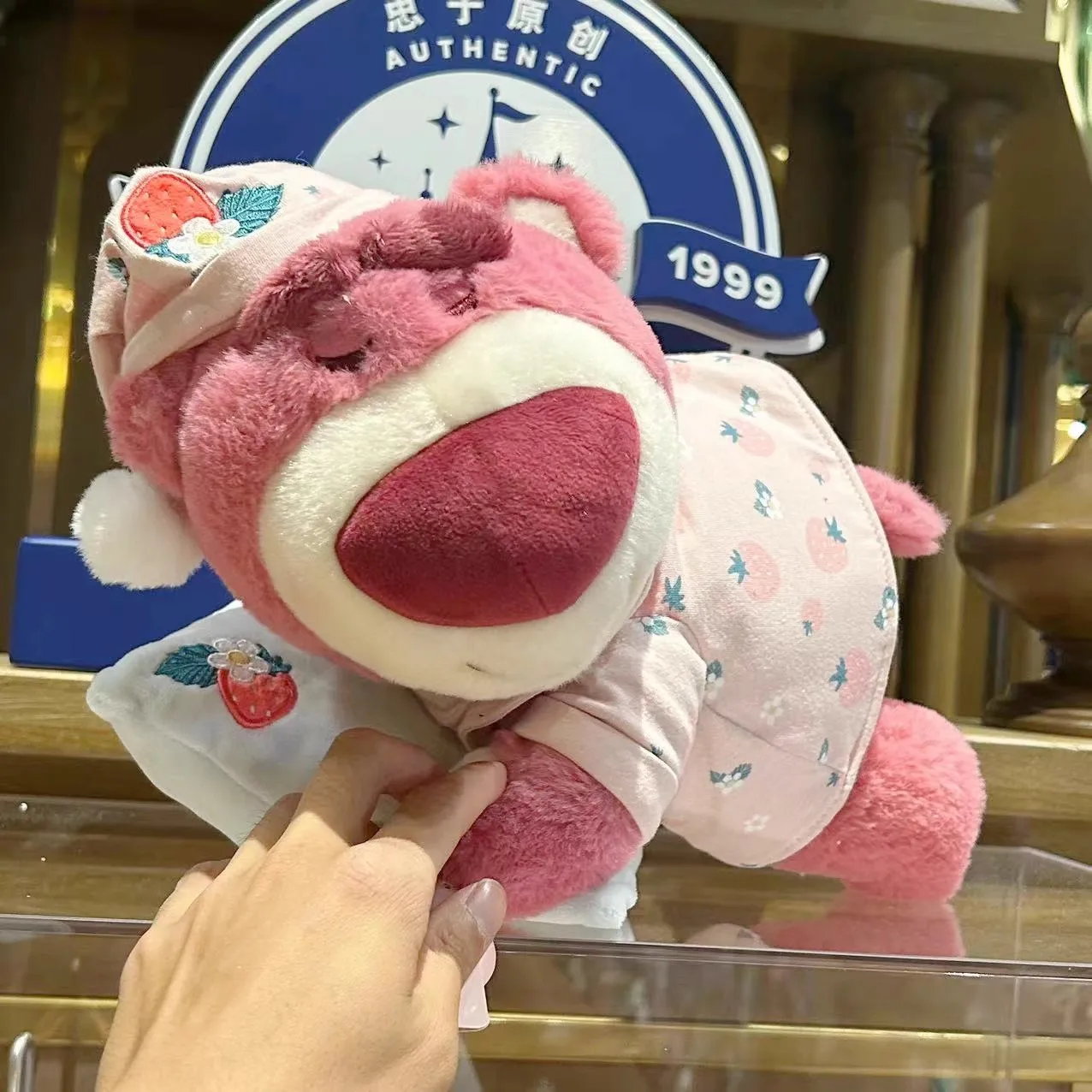 Original Shanghai Disneyland Strawberry Bear cartoon cute strawberry scented pillow sleep doll