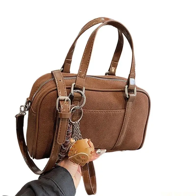 

X90D Элегантная сумка через плечо из искусственной замши, многофункциональная однотонная сумка через плечо с верхней ручкой для