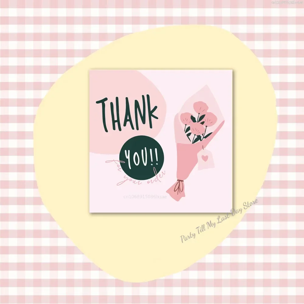 50pcs/Pack Mini Flower Thank You Cards for Gift Box Package Holiday Cards Bakery Flower Shop Small Businesses Decor Cards image 5