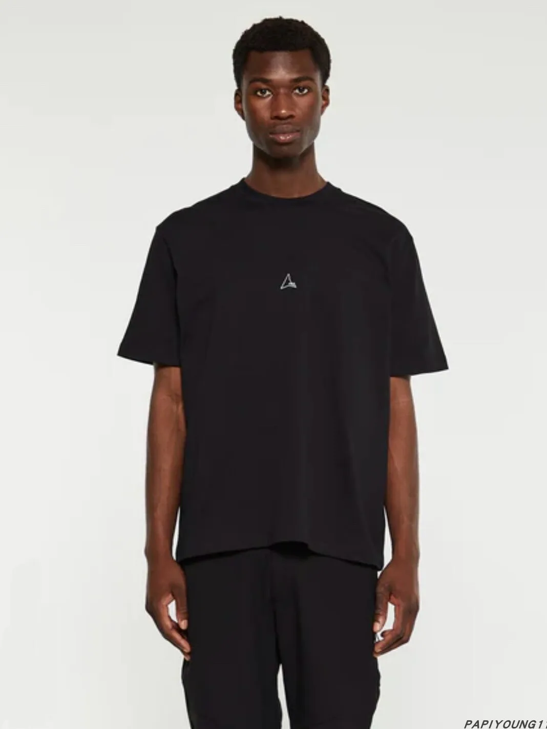 

Футболка ROA Reflective Logo Basic ort Sve ex High Street Trend Oversize, американский повседневный хлопковый круглый топ