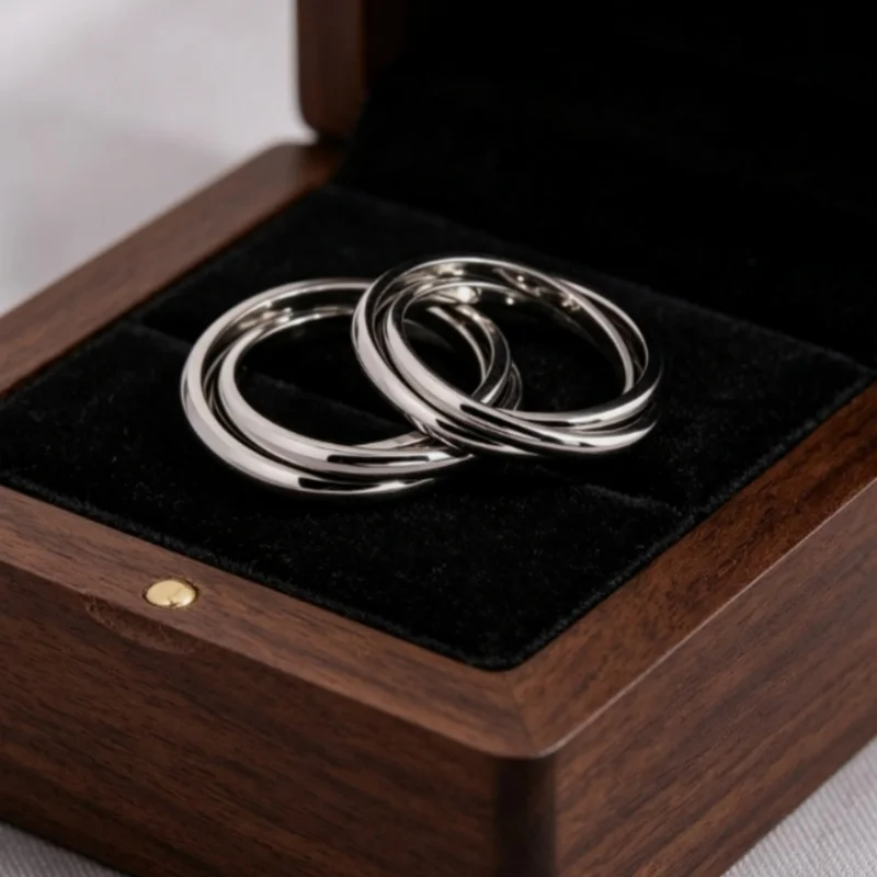 

2026 Classical Triple Interlocked Rings Wedding Jewelry Accessories Fashion Three In One Sets Stainless Steel Rings for Women