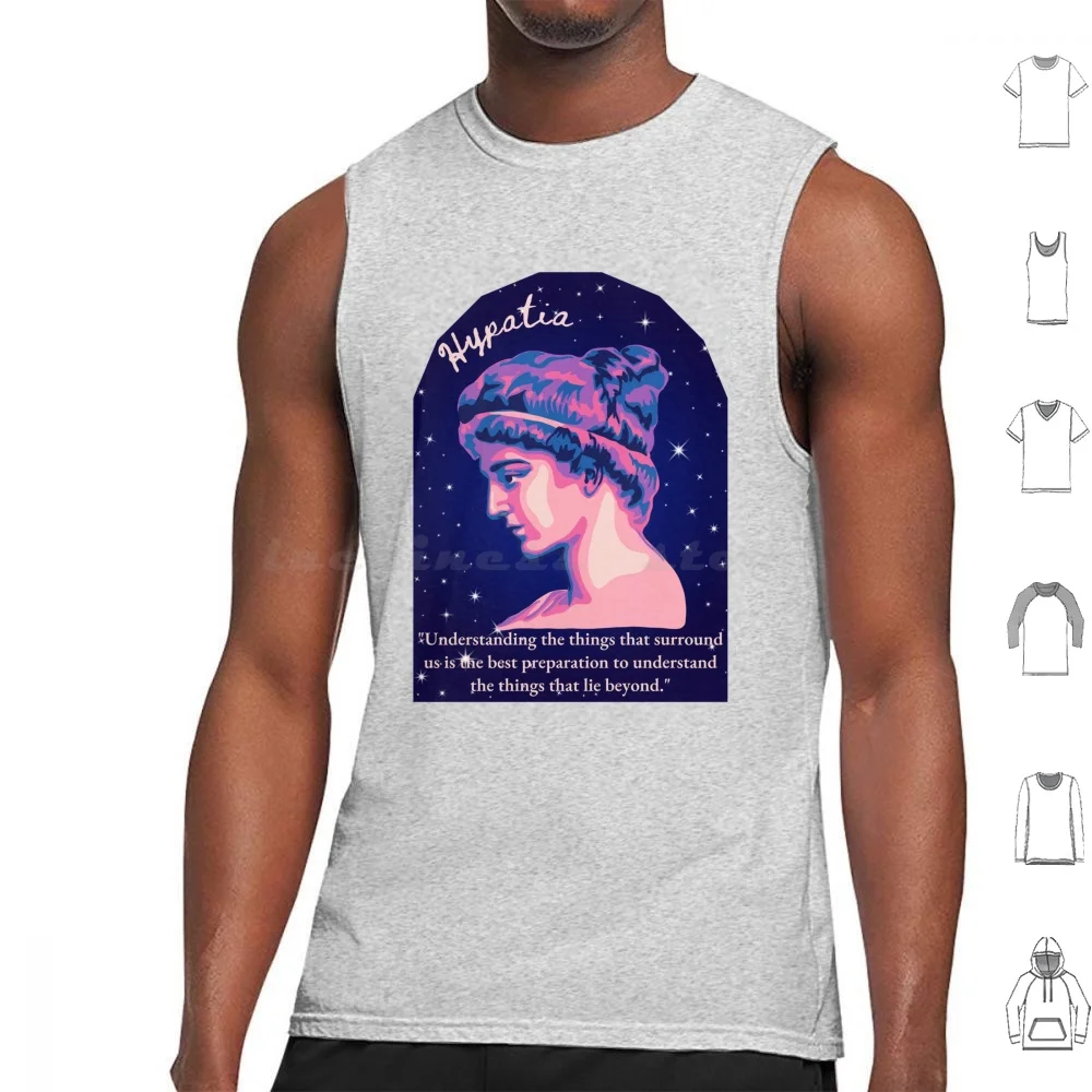 Hypatie d' Alexandria Portrait et citation débardeurs imprimé coton Hypatia Alexandria femme philosophie féministe mathématicien
