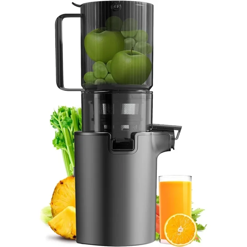 Masticating Juicer Machines,4.1-inch(104MM) Slow Cold Press Juicer with Extra Wide Feed Chute,Pure Juicer Machine for Vegetables