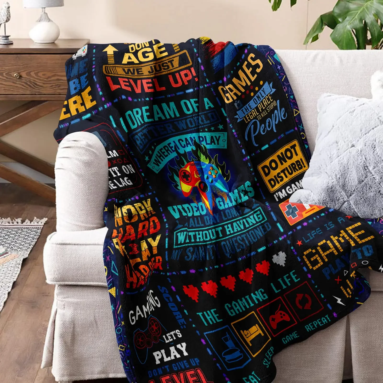 Cool Gaming Lover Gift Blanket for Teenage Boys, Video Game, Best Gift for Boyfriends