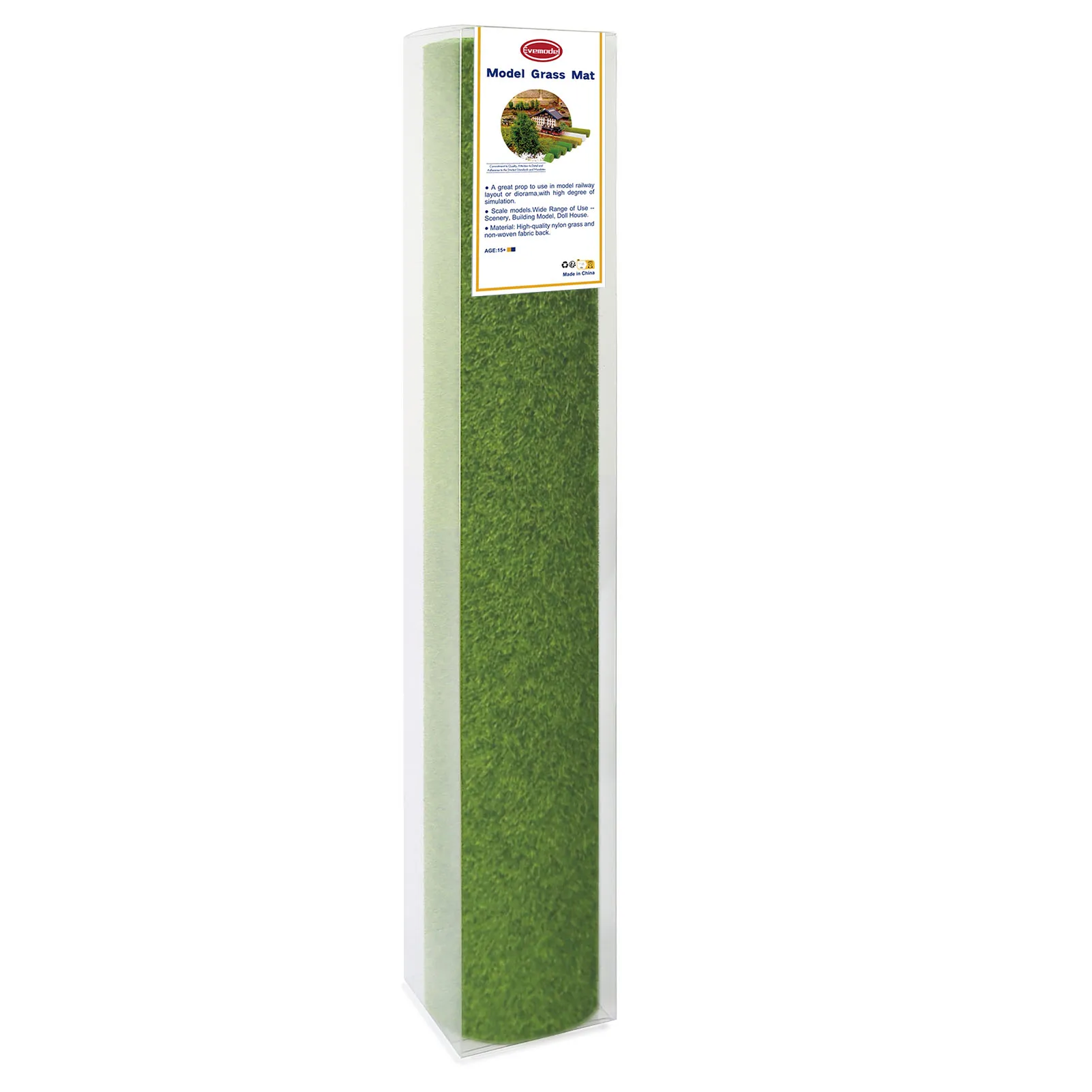 Evemodel 41cm*99cm Grass Mat Felt Back 3mm 5mm 8mm Green Artificial Lawn Turf Carpets for Model Scenery HO O N Scale