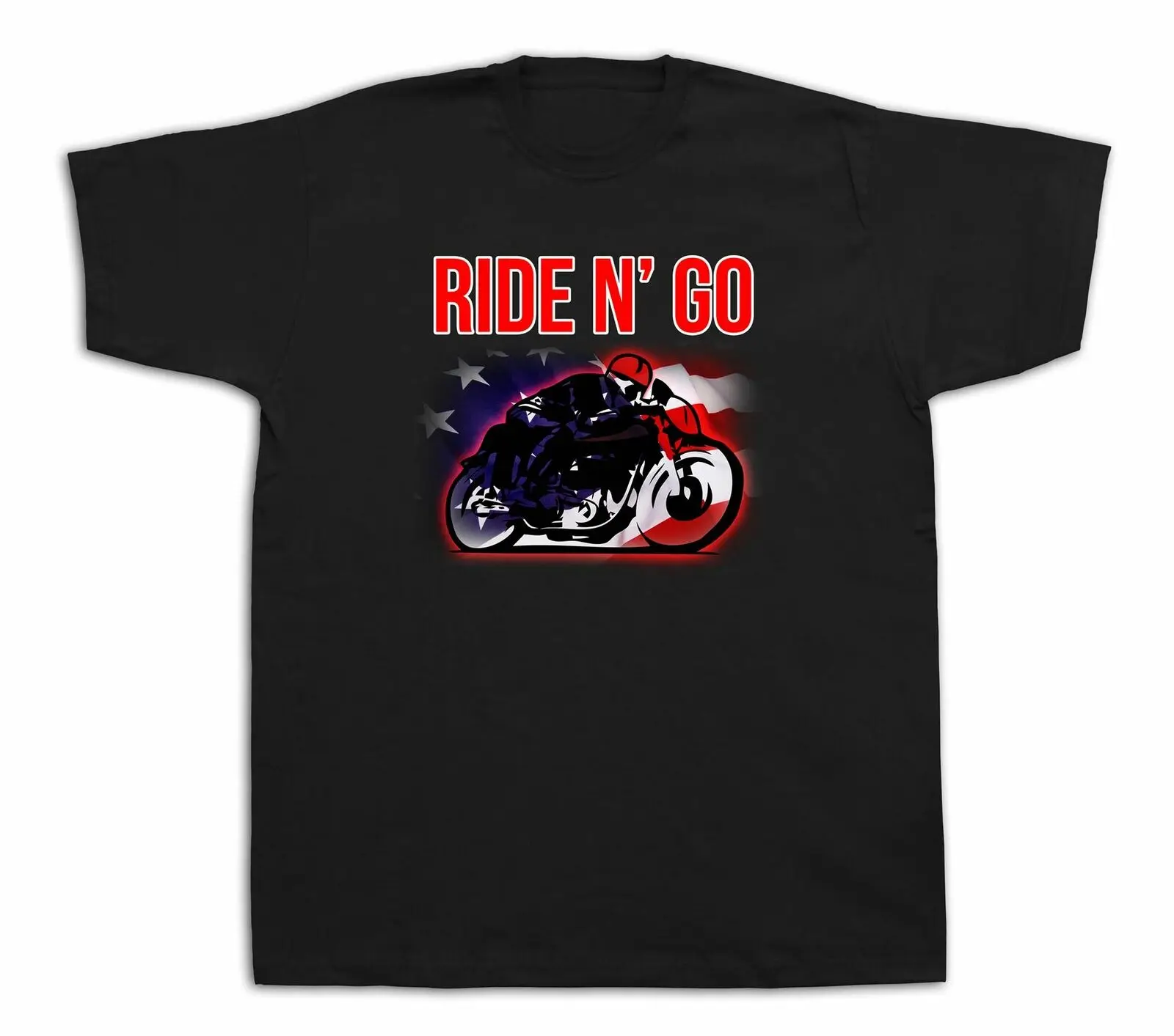 America flag Motor cycles ride classic road T shirt hot rod highway tee gift