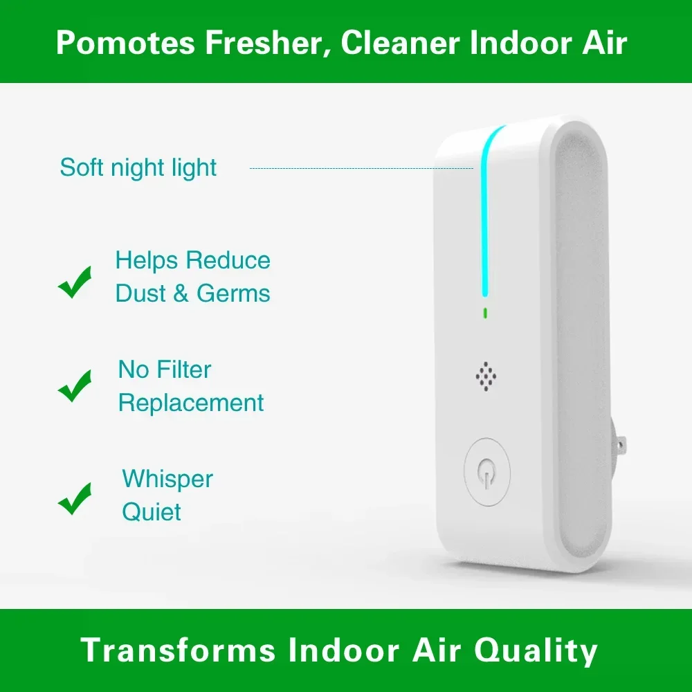 Portable Mini Plug In Negative Ion Generator Air Purifier Cleaner Odor Deodorizer Remove Dust Smoke Formaldehyde for Home Toilet