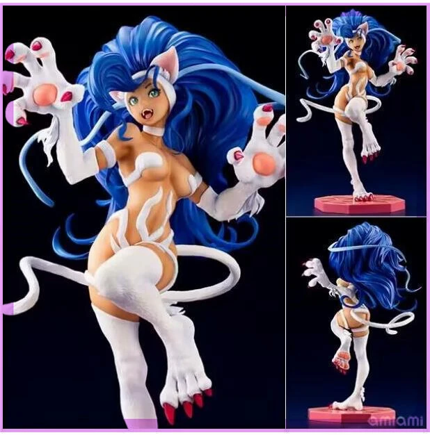 

23cm Demon Warrior cat Felicia Action Game Figure Model Statue Boys Collection Desktop Decoration Ornament Toys gifts