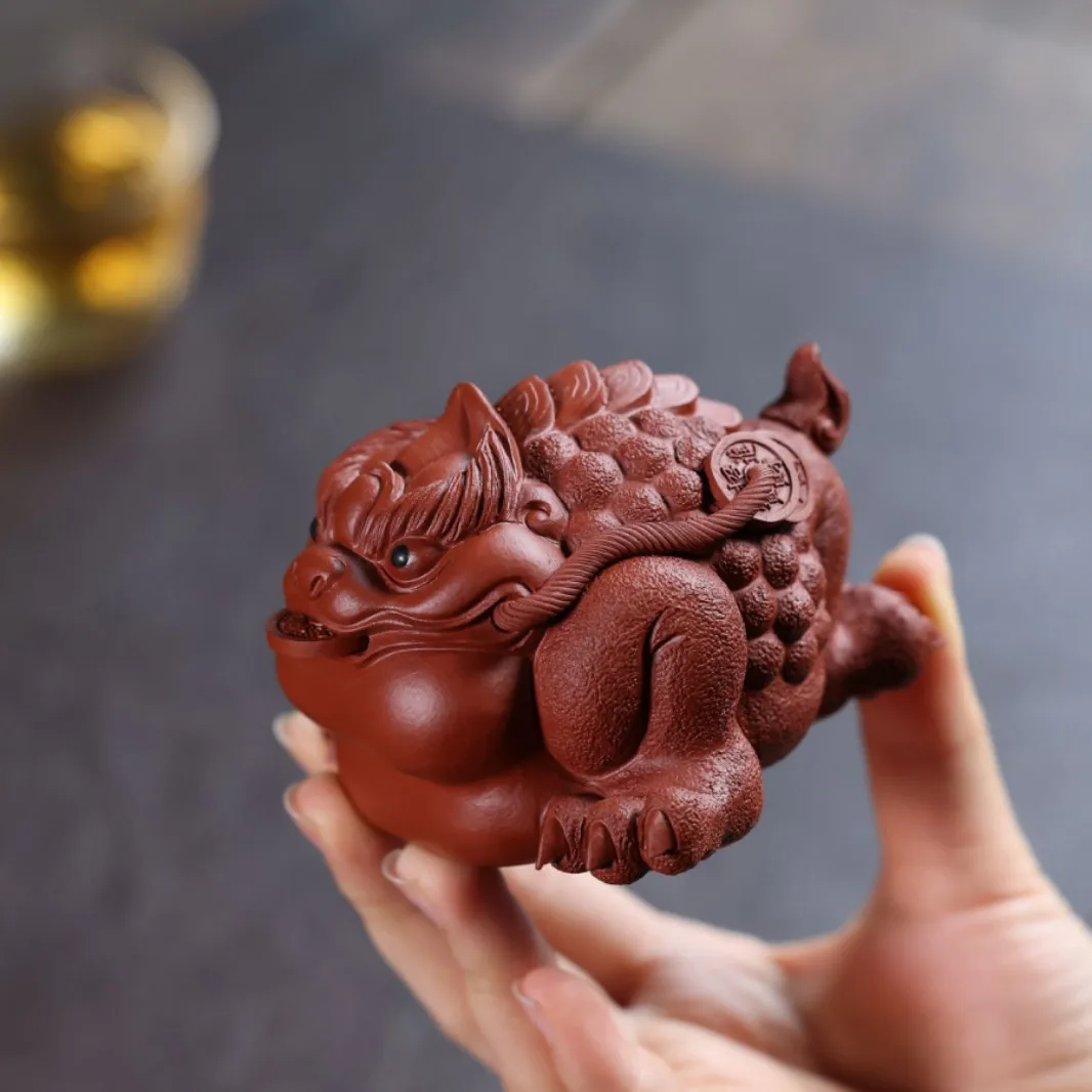 Yixing Zisha Dahanpao Pet, Fortune-Bringing General Three-Legged Golden Toad, Set Accessory Sculpture, Can Be Maintained With Te