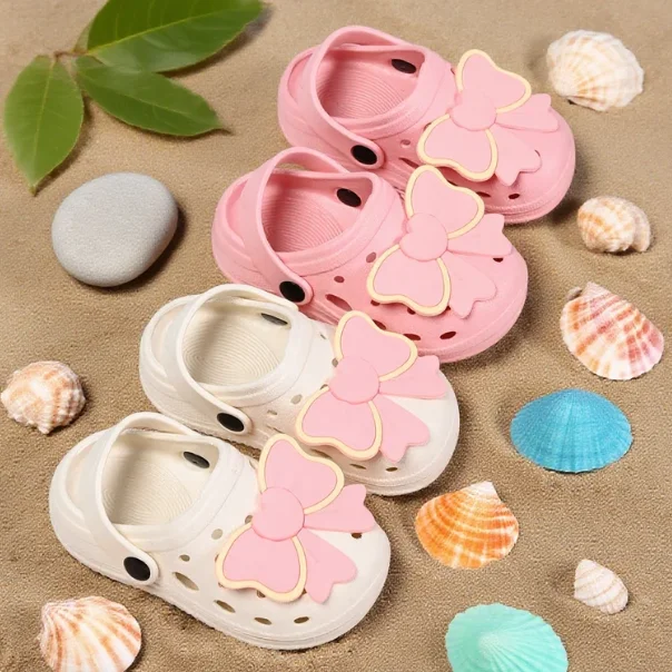 

Летние повседневные тапочки, удобные дышащие детские тапочки на мягкой подошве с бантом «сделай сам», домашние и уличные прогулочные дорожные тапочки для ванной комнаты