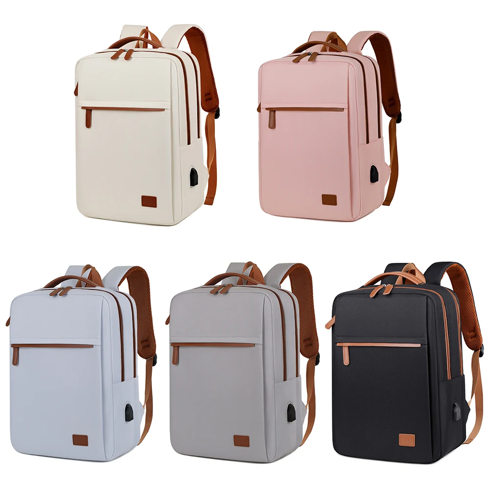 Simple Large Capacity Backpack Business Backpack Waterproof Multi-Pockets USB Charging Laptop Bag Travel Outdoor Accessories