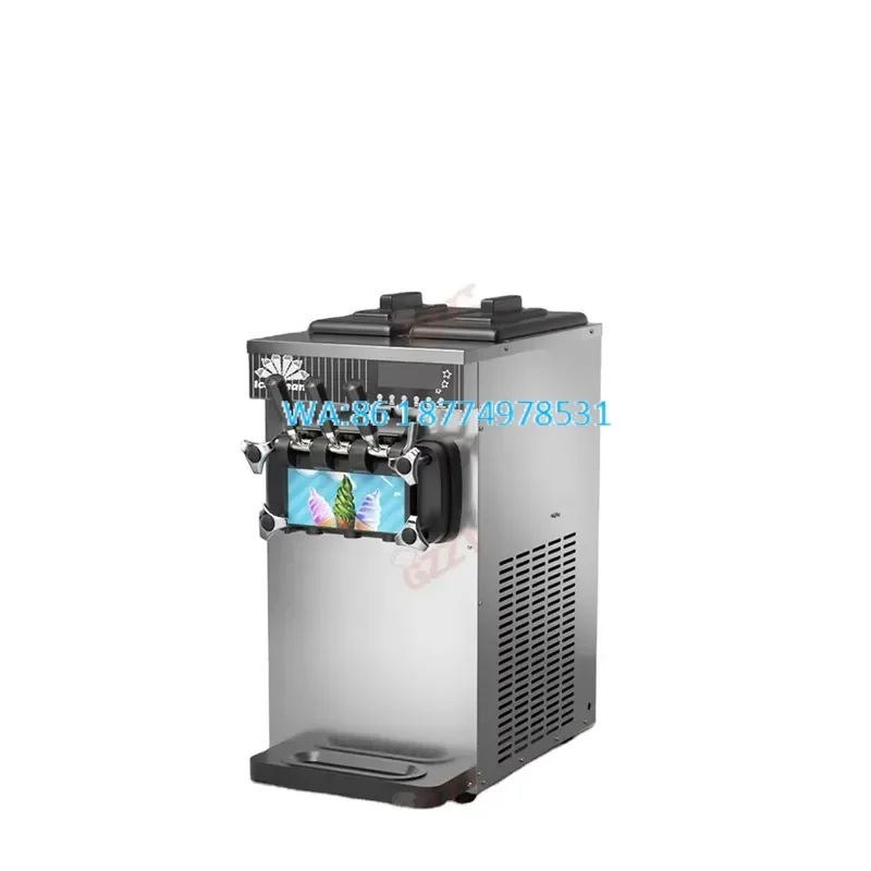 Wmwmnu Automatic 3 Flavors Soft Ice Cream Commercial for Business Milk Tea Shop Food Truck Use