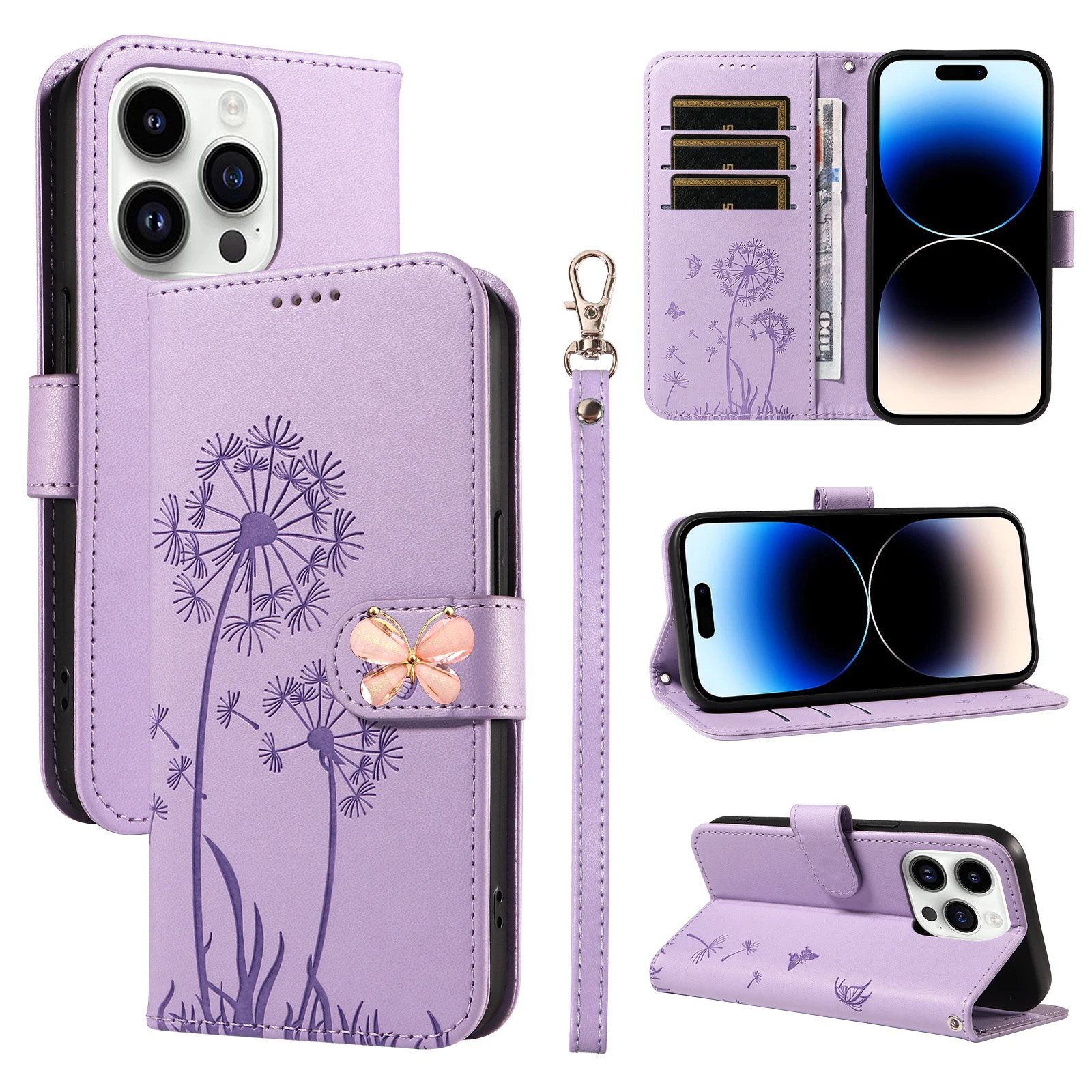 حزام اليد الوجه الحال بالنسبة ل VIVO V50 V40 لايت V30E V29 V29E فراشة كليب الجلود الحبل 3 بطاقات السوار الفرقة المحفظة غطاء Funda