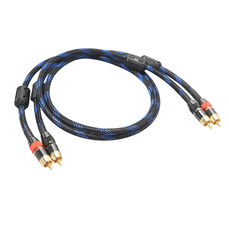 Hi-Fi Fine RCA Cable High Quality 4N OFC HIFI 2RCA-2RCA Male to Male Audio Cablemain core independent shielding One pair