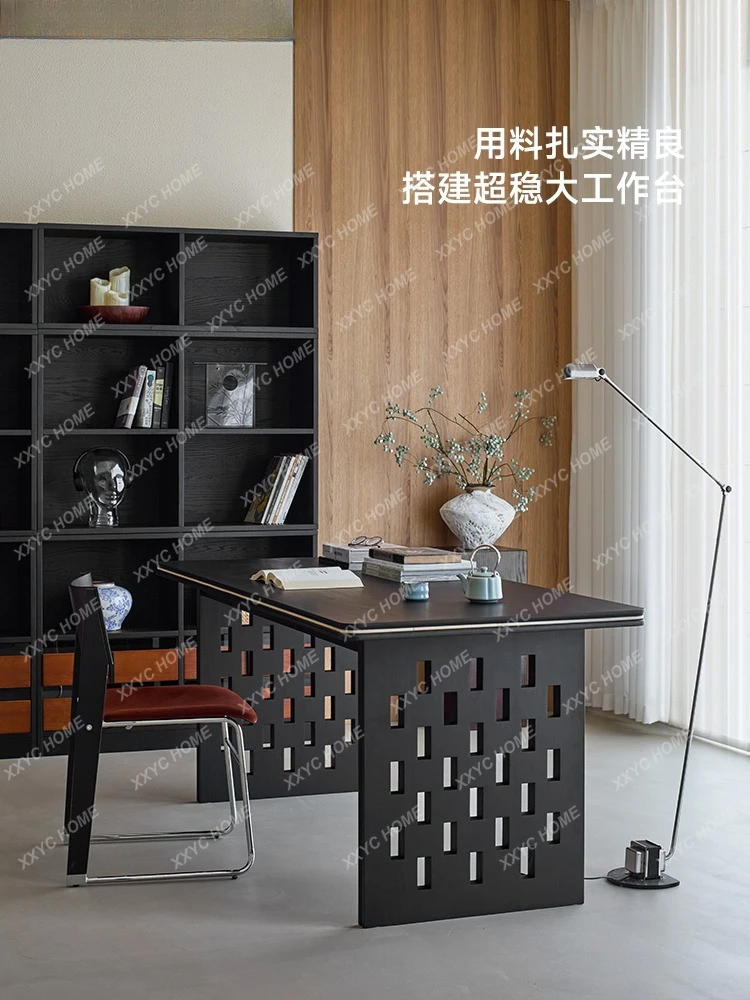 DD Retro solid wood large board desk, home living room large board table