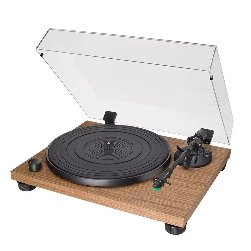 For AT-LPW40WN Walnut Hand Belt Driven Gramophone Living Room Desktop Vinyl Record Player