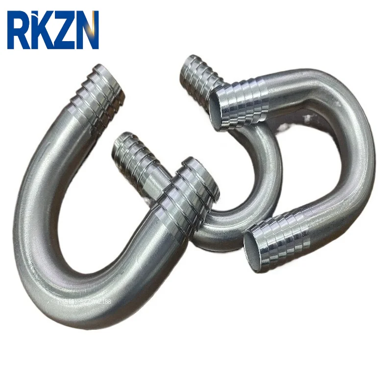 5PCS 304 Stainless Steel U Type Barb Hose Connector, U Shape Water Nozzle Pipe Fitting for Fish Tank Hose 6/8/10/12/16mm