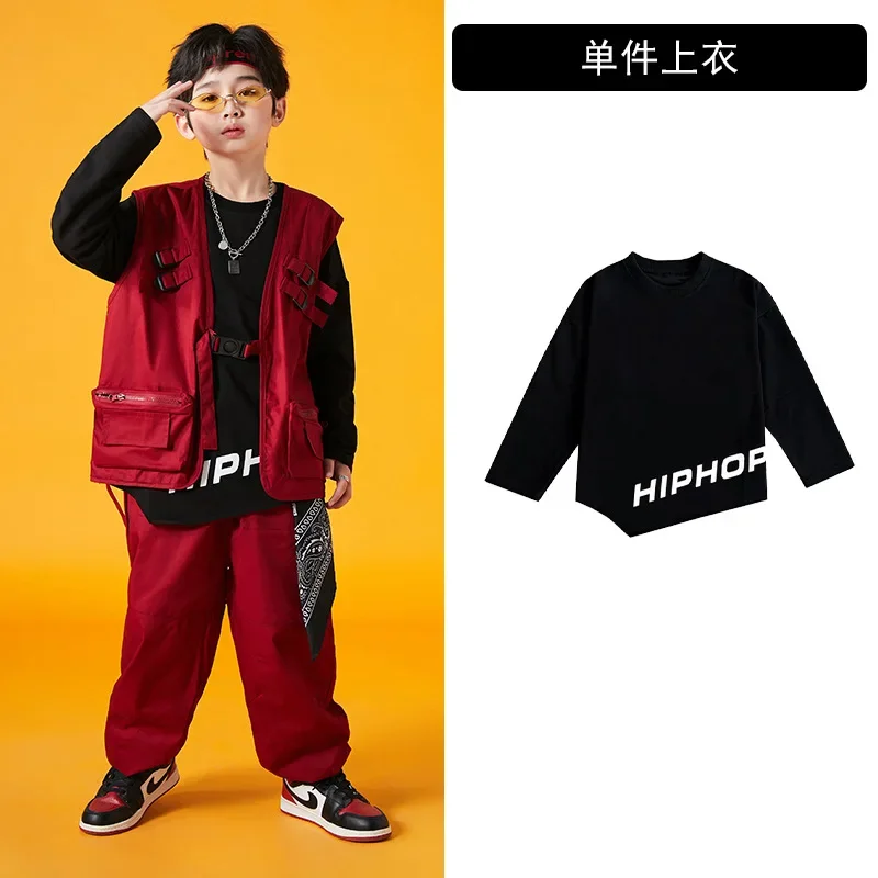 Stage Outfits Dancewear Street Dance Wear T Shirt Pants Kids Ballroom Dancing Clothes Hip Hop Costumes for Girls Boys Jazz Party