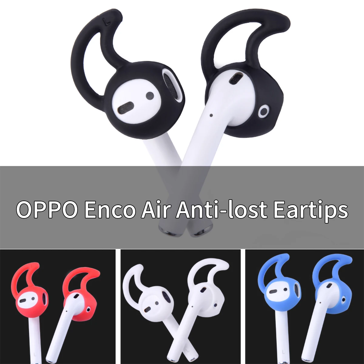 4Pcs Silicone Ear Tips for Apple Airpods Earpods Eartips for OPPO Enco Air Tips XIAOMI Air2 headphones Earhook Anti-drop