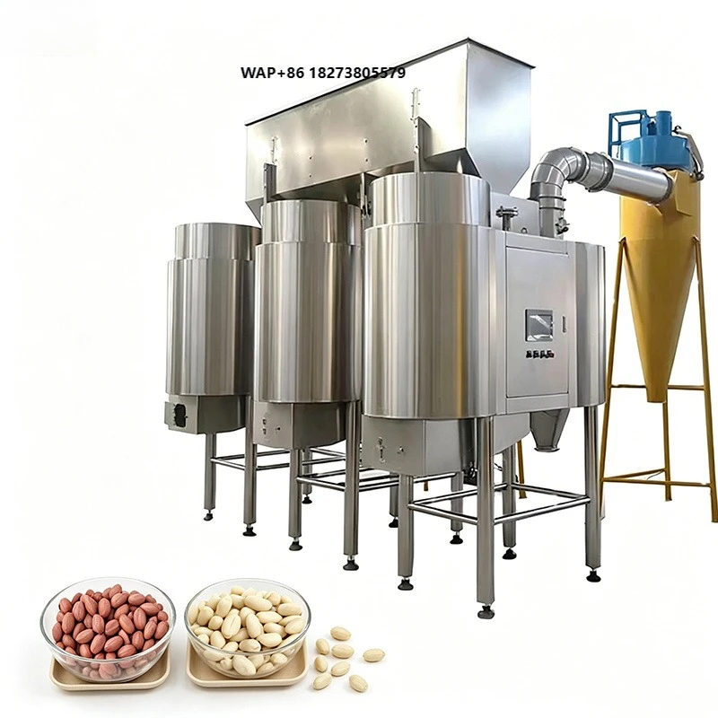 Industrial Grade SS304 Air Peanut Blanching & Peeling Machine with PLC and Motor 220/380V for Food Processing