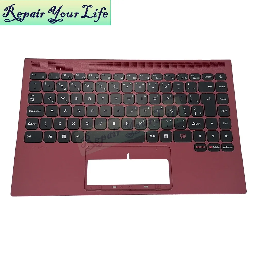 

PT-BR Abnt2 Keyboard Brazil for Positivo Notebook Motion Red C4120F-AX Gray Q464C-O teclado Portuguese with Palmrest Upper Case