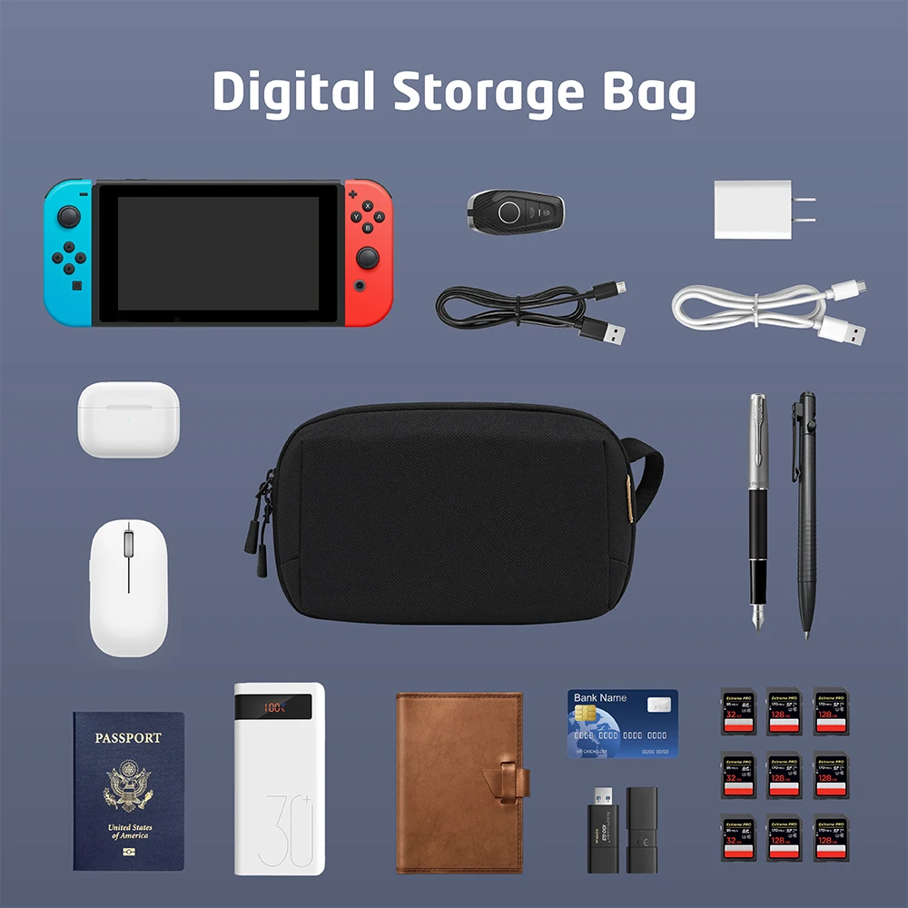 Travel Cable Organizer Cable Storage Bag Waterproof Digital Electronic Organizer Portable USB Data Line Charger Plug Storage Bag