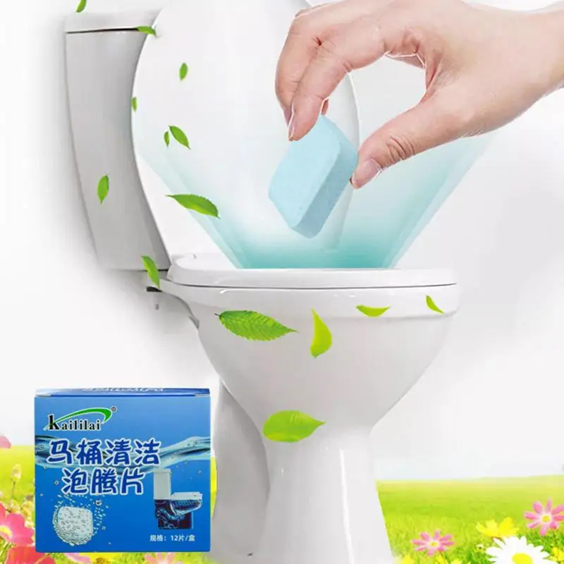 

12Pcs Toilet Bowl Cleaner Effervescent Tablet Toilet Cleaning Spirit Bathroom Deodorization Long Lasting Toilet Bowl Descaling