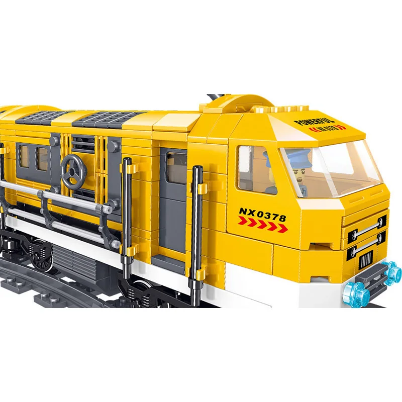 Rail transit series high-speed train steam train building blocks toy small particle model