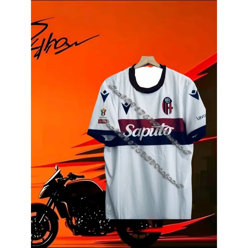 

2025 Summer New Hot-selling Fashion Trend Bologna Jersey Comfortable and Breathable Quick-drying Men's MOTO Top Short Sleeve