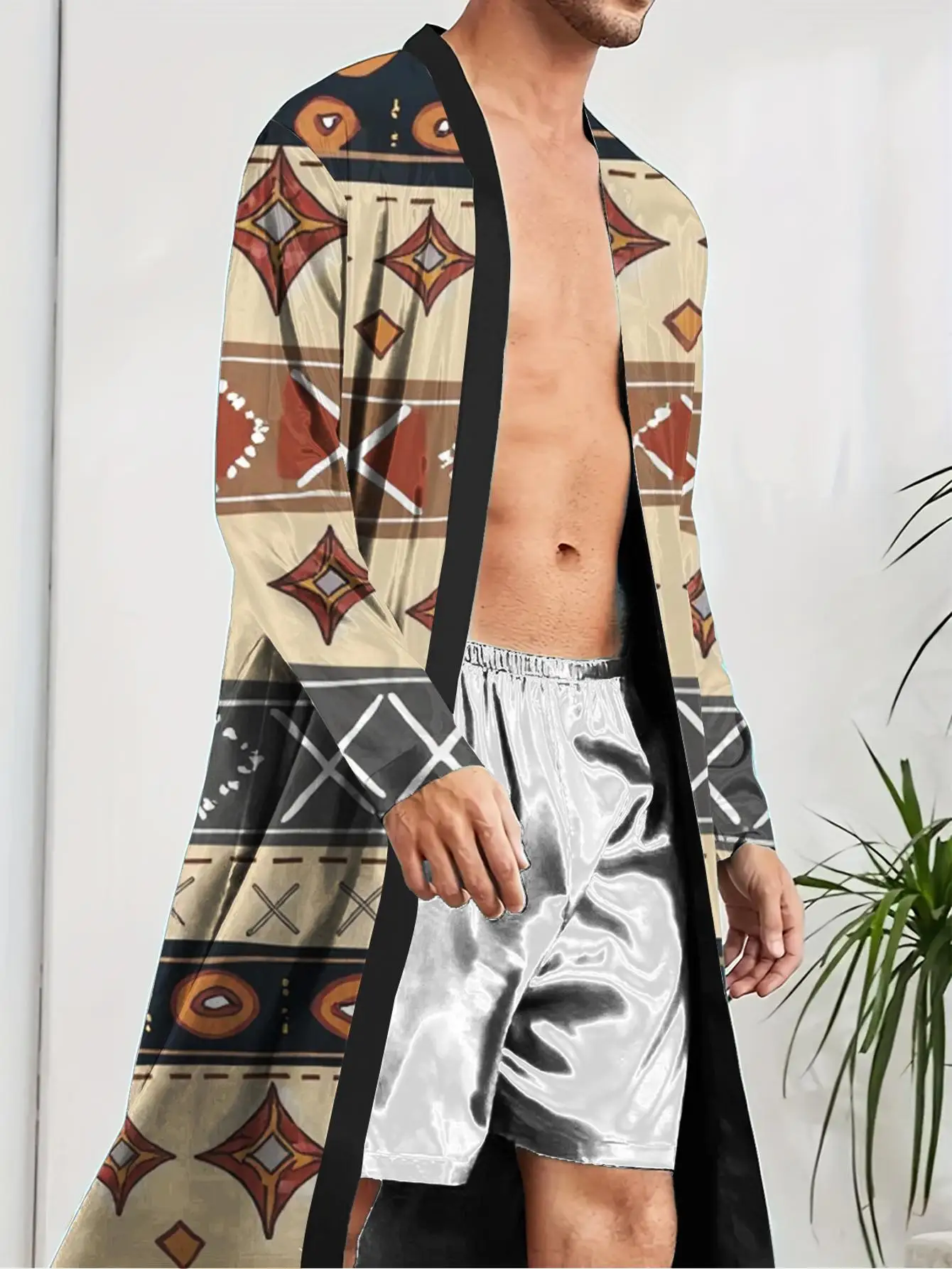 

1pc Men's Robes 2026 Spring/Summer Men's Pajamas Funny Pajamas Bathrobe Bath Robe Robe 3D Printed Graphic Polyester
