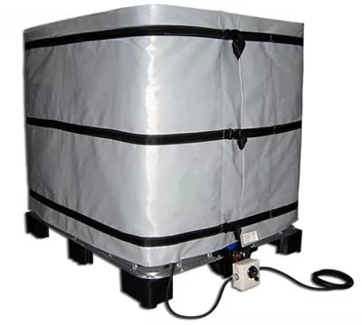 IBC insulated heating cover and blanket with adjustable temperature controller