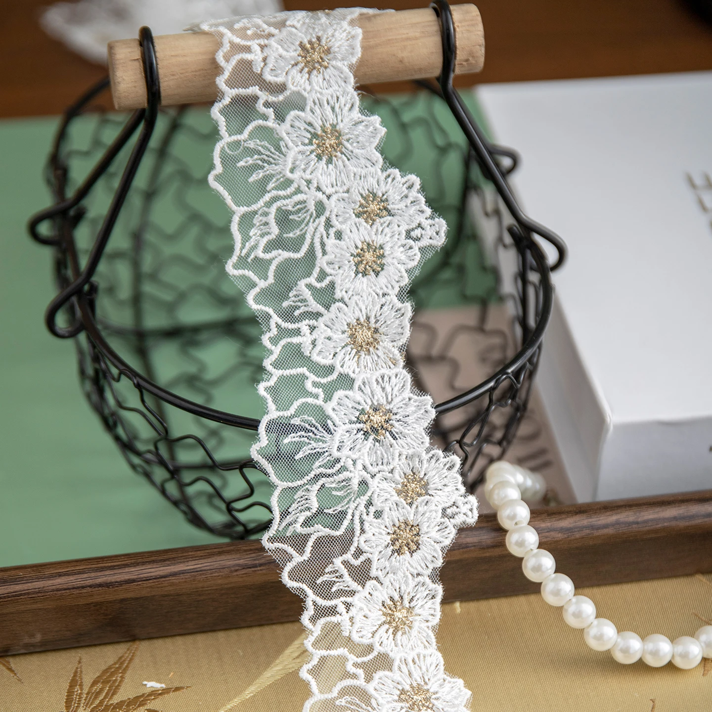 lace trimmings for dresses Polyester 10 Yards 6cm Wide Pleated Lace Trim Embroidery Ruffle Organza Edge Trim Ribbon Gathered Tulle Fabric Applique Edging Trimmings for Sewing
