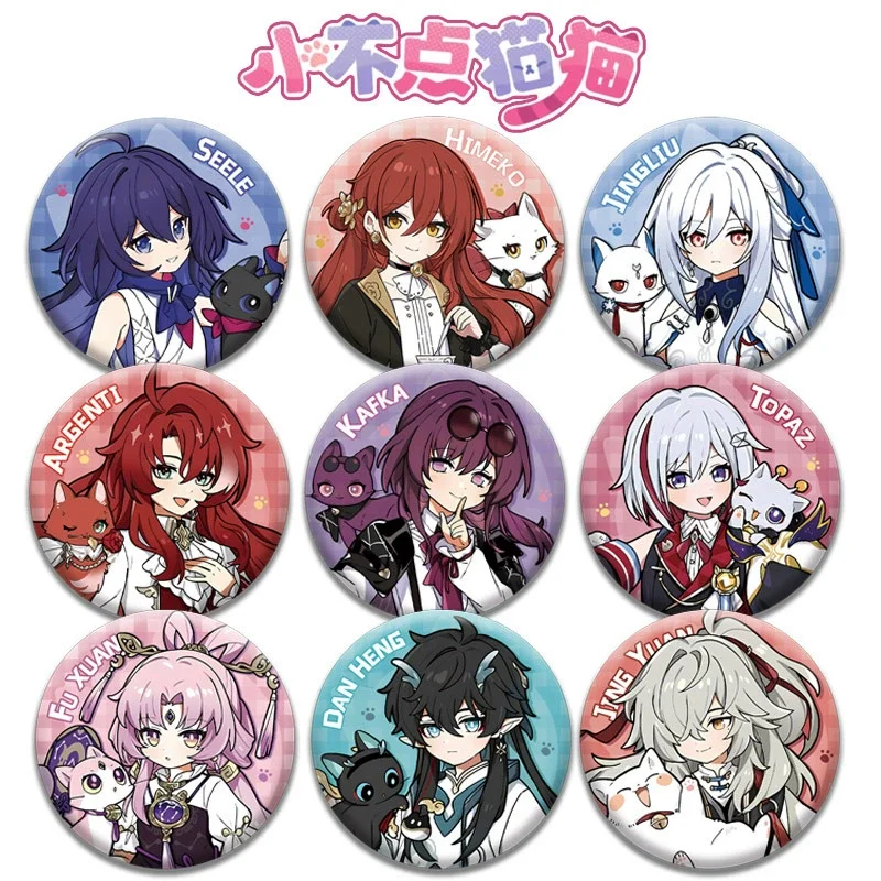 Honkai Star Rail Imbibitor lunae Kafka Aventurine Laser Badges And Pins For Backpack Decoration Adorable Cartoon For Cat Cosplay