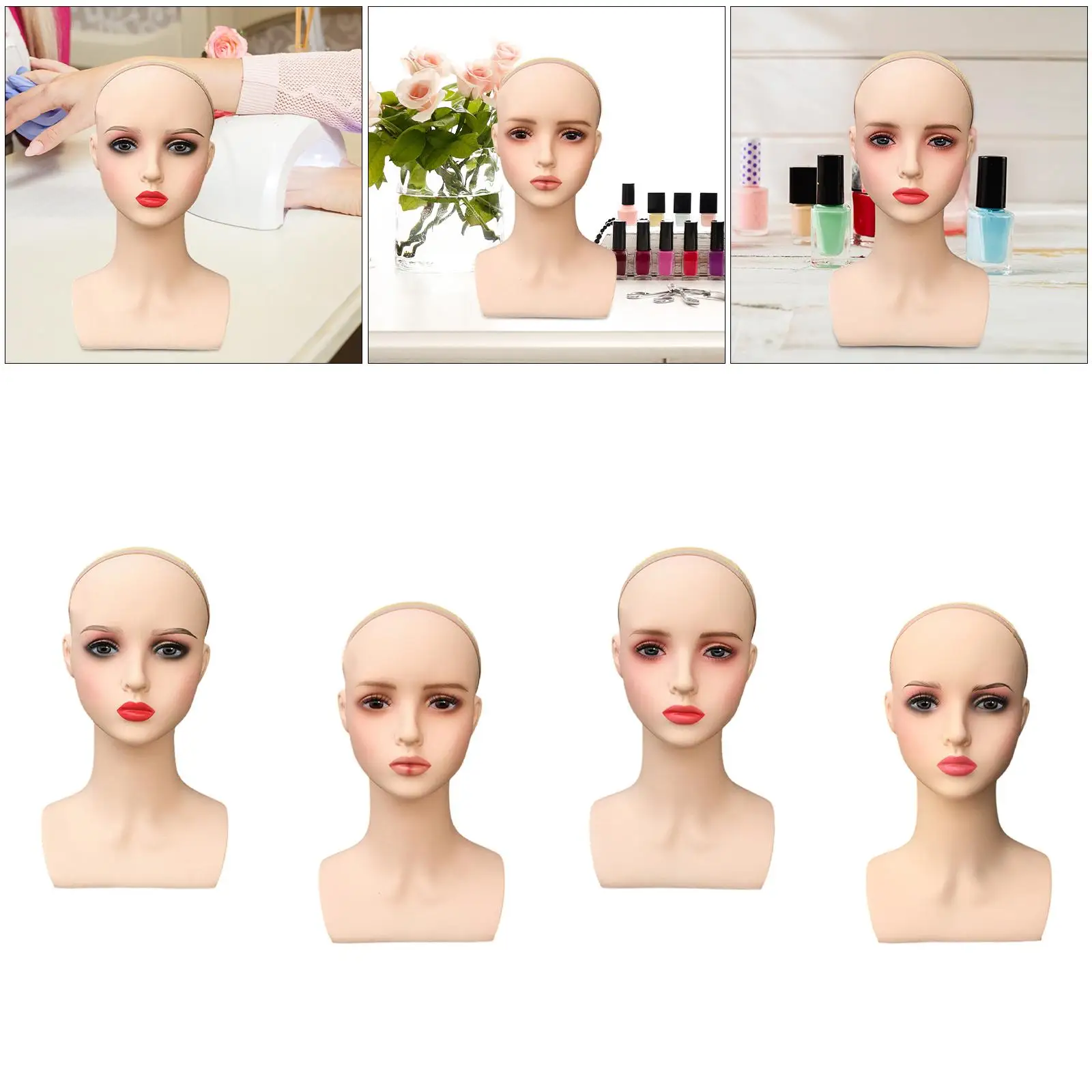 Wig Holder Mannequin Head for Eyeglasses Hair Styling Wig Making and Display