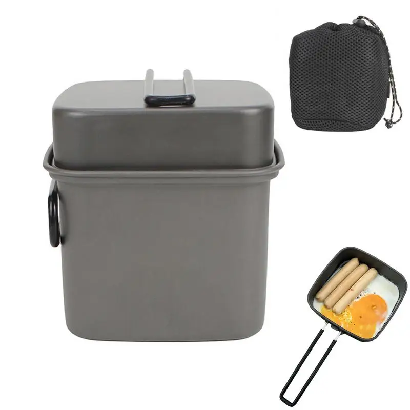 Outdoor Camping Pot Outdoor Cooking Camping Cookware Aluminum Non-Stick Lightweight Multifunctional Camp Cooking Utensils Set