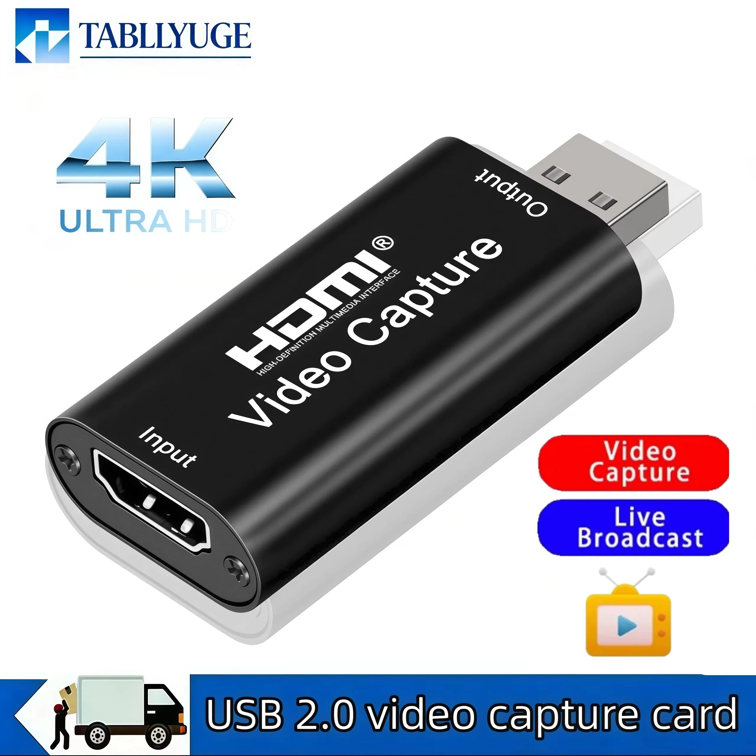 USB 2.0 Video Capture Card 4K HDMI-compatible Video Grabber Live Streaming Box Recording For PS4 XBOX Phone Game DVD HD Camera