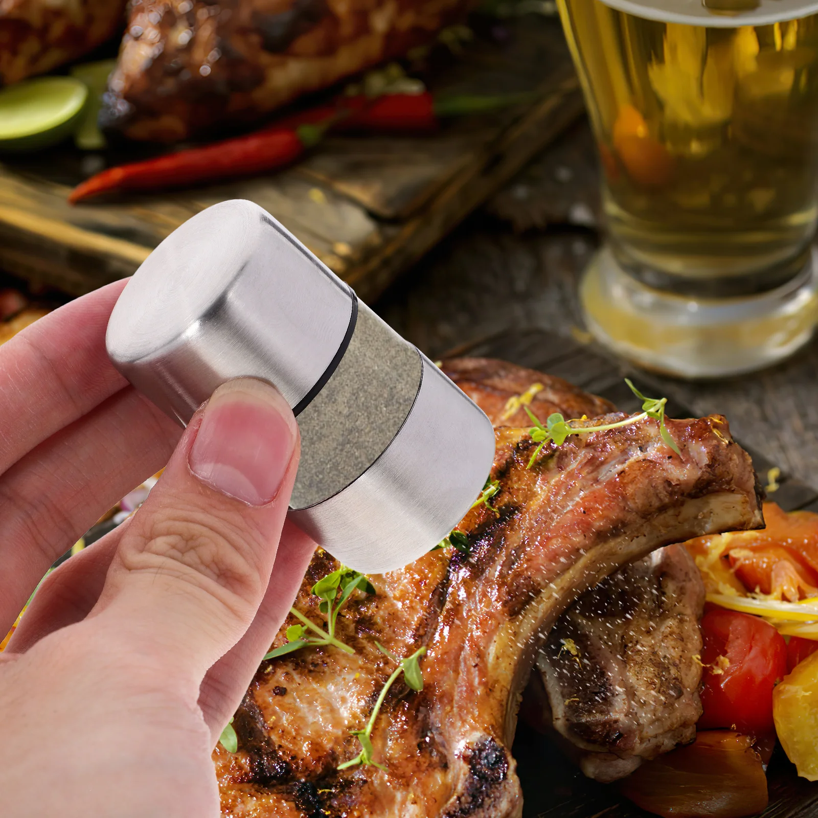 

Ручная мельница для перца, кухонный гаджет, многоразовая бутылка для приправ для соли, перца, измельчения свежих специй, компактная