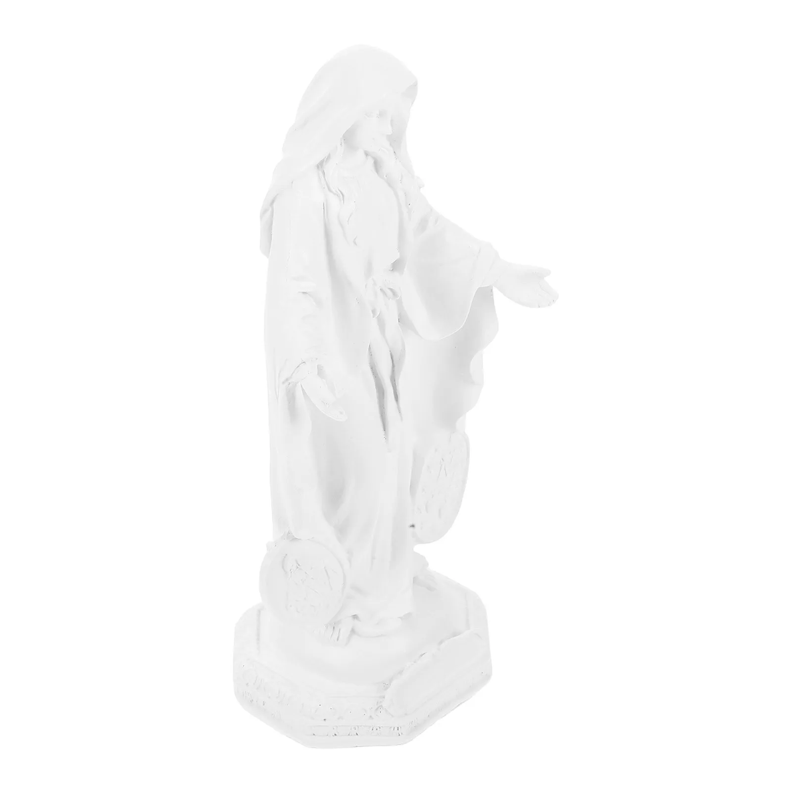 

Resin Virgin Mary Statue Vintage Aesthetic Home Religious Decor Desktop Ornament Church Decoration Modern Sculpture Adornment