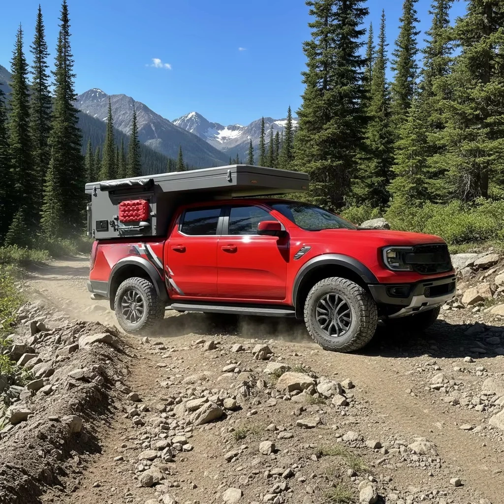 2-Person Waterproof Aluminum Foldable Car Rooftop Tent Pickup Truck Off-Road Hard Shell Roof Top for Camping