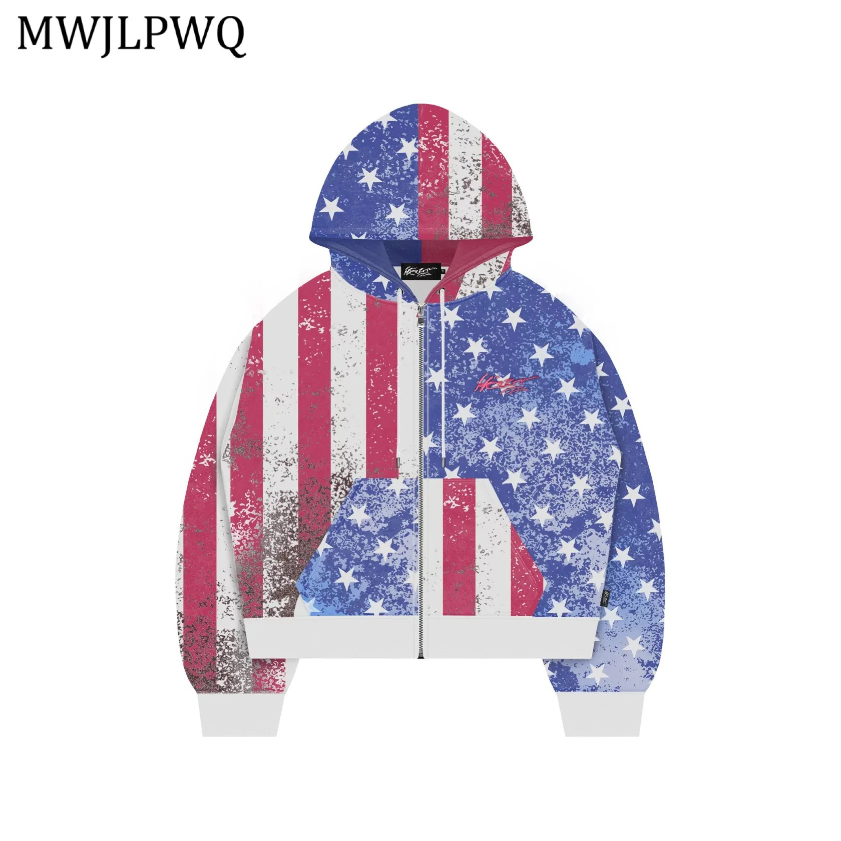 

MWJLPWQ модный градиентный дизайн, новая американская толстовка с капюшоном, мужская уличная одежда в стиле хип-хоп с принтом, повседневная толстовка для пар, 11514