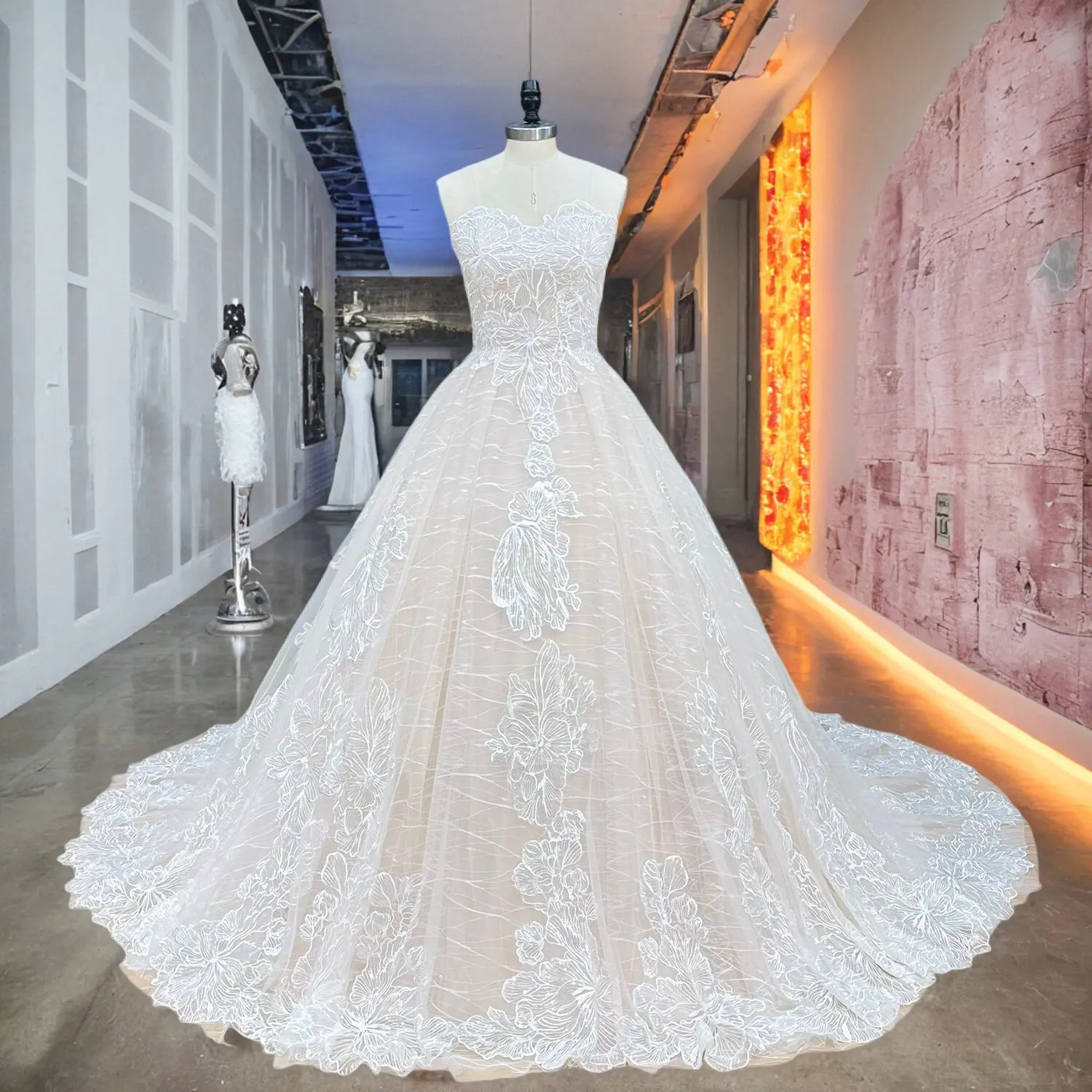 

Vestidos De Novia Sequined Appliques Wedding Dresses Off the Shoulder Vintage Robe Mariage Lace Up Back Bridal Gowns