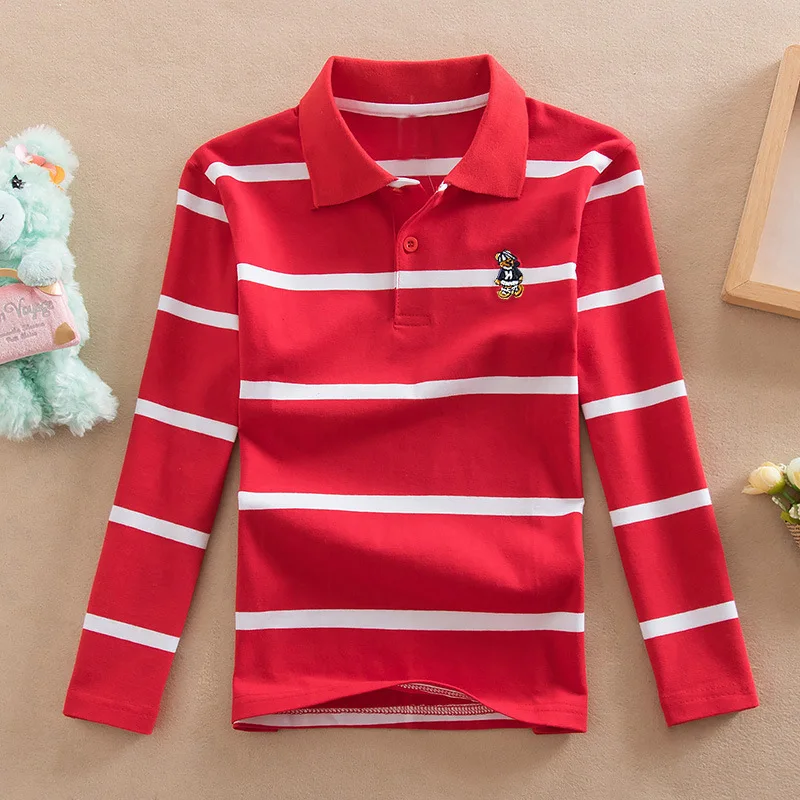 Designer Brand Kids Luxury Polo Shirt Teenage Clothes Boys Tshirts Kids Striped Polo Shirt 3-14T Spring Children T-Shirts