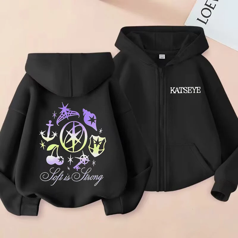 

Katseye Hoodie Cardigan Children Tracksuit Hoodie Boy Girl Top Hip Hop Coat Zip Jacket Y2K Coat Autumn Streetwear Fashion Clothe