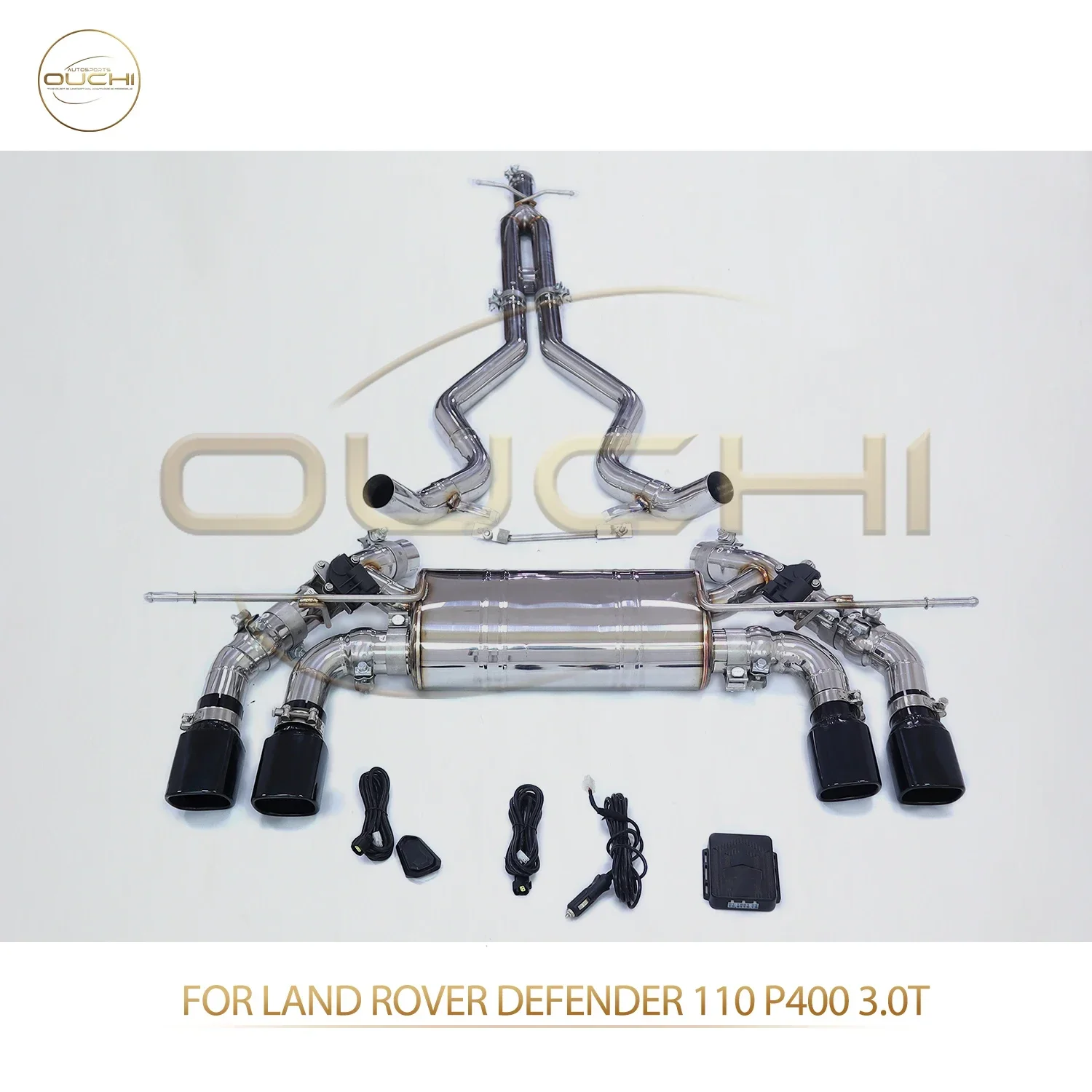 Ouchi Stainless Steel Exhaust Valved Muffler Catback for Defender 110 P400 with High Quality Electronic Exhaust Pipes